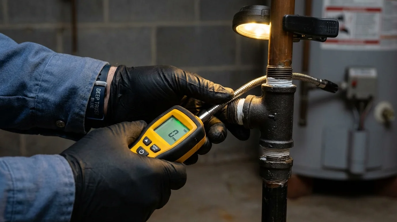 Gas leak detection with electronic sniffer by Johns Plumbing LLC in Benton City