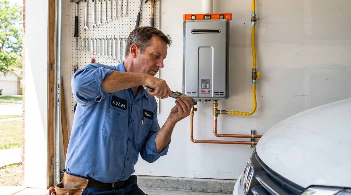 Tankless water heater installation by a Johns Plumbing LLC plumber in Benton City